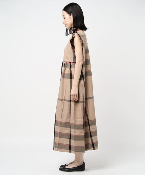 MILKFED.（ミルクフェド）の「BIG PLAID DRESS（ワンピース・レディース・ベージュ/ピンク/イエロー・ONE SIZE）」の5枚目の写真