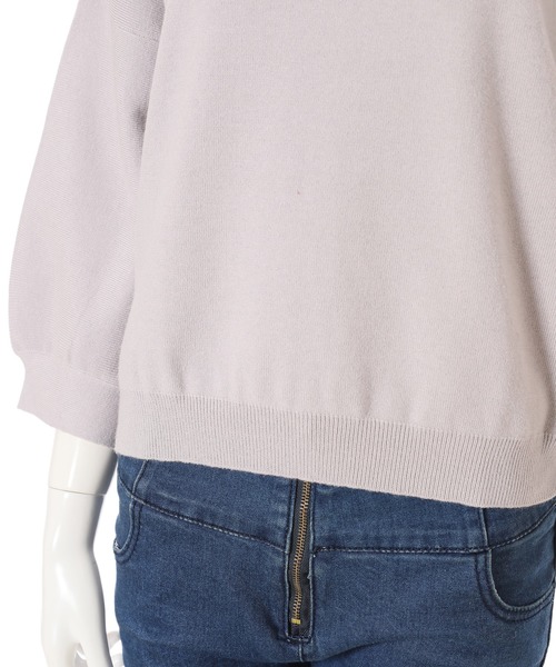 fifth（フィフス）の「シルキータッチボリュームスリーブニット（ニット/セーター・レディース・ネイビー/レッド/ホワイト/グレー・MEDIUM）」の5枚目の写真