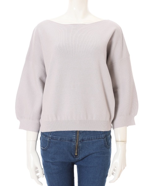 fifth（フィフス）の「シルキータッチボリュームスリーブニット（ニット/セーター・レディース・ネイビー/レッド/ホワイト/グレー・MEDIUM）」の11枚目の写真