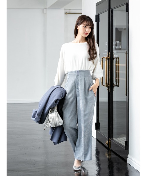 fifth（フィフス）の「シルキータッチボリュームスリーブニット（ニット/セーター・レディース・ネイビー/レッド/ホワイト/グレー・MEDIUM）」の20枚目の写真