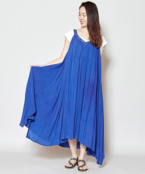 チャイハネ】yul ビーズ刺繍ロングキャミワンピース（ワンピース