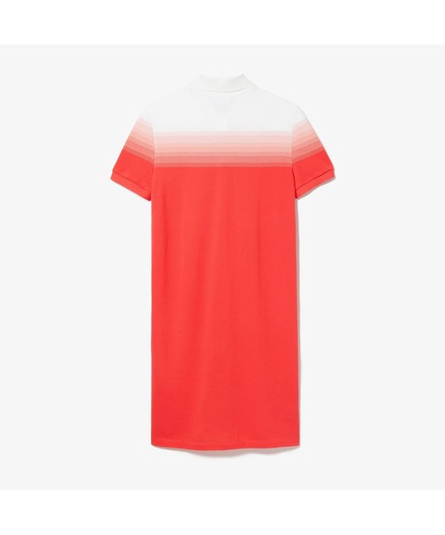 LACOSTE（ラコステ）の「Made In France オーガニックコットンピケ グラデーションポロドレス（シャツワンピース・レディース・レッド/ブルー・40/38/36/34）」の4枚目の写真