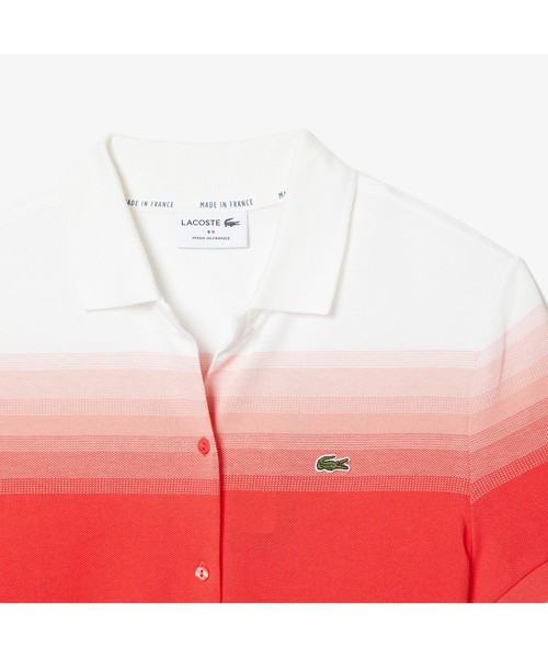 LACOSTE（ラコステ）の「Made In France オーガニックコットンピケ グラデーションポロドレス（シャツワンピース・レディース・レッド/ブルー・40/38/36/34）」の3枚目の写真