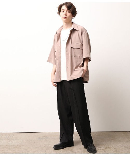 JUNRED(ジュンレッド)の「ピンタックワイドストレートパンツ(その他パンツ・メンズ・ブラック/グレー・S/M/L)」の7枚目の写真