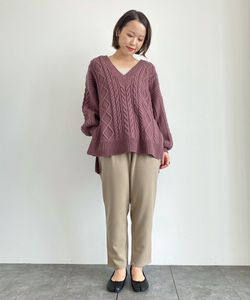 earth music&ecology(アースミュージックアンドエコロジー)の「ストレッチテーパードパンツ *(その他パンツ・レディース・ブラック/ベージュ/ブルー/ミント/ラベンダー/その他1・SMALL/MEDIUM/LARGE)」の8枚目の写真