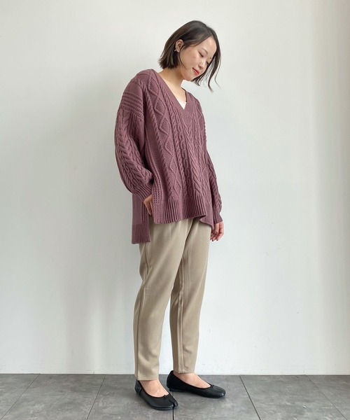 earth music&ecology(アースミュージックアンドエコロジー)の「ストレッチテーパードパンツ *(その他パンツ・レディース・ブラック/ベージュ/ブルー/ミント/ラベンダー/その他1・SMALL/MEDIUM/LARGE)」の9枚目の写真