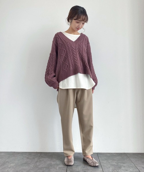 earth music&ecology(アースミュージックアンドエコロジー)の「ストレッチテーパードパンツ *(その他パンツ・レディース・ブラック/ベージュ/ブルー/ミント/ラベンダー/その他1・SMALL/MEDIUM/LARGE)」の10枚目の写真