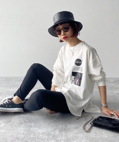 PAGEBOY(ページボーイ)の「NASAフォト×ロゴロンT /プリントロンT(Tシャツ/カットソー・レディース・ホワイト/ブラック・FREE)」の18枚目の写真