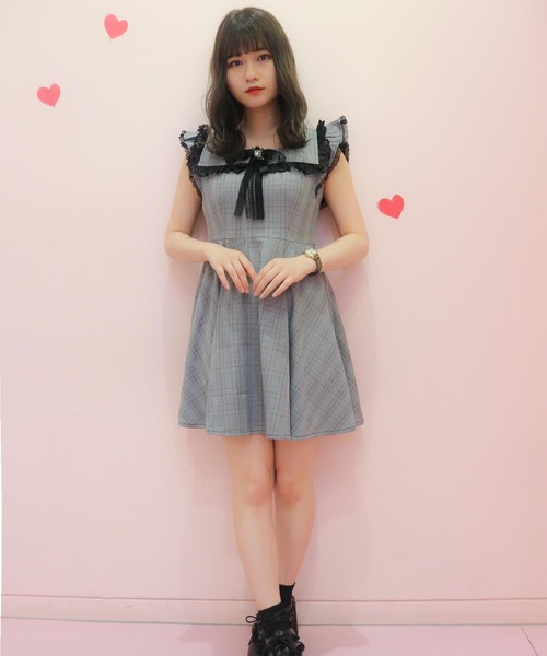 ★新品★ ROJITA ラッフルスリーブブローチ付き ワンピース ★ ☆新品☆ ROJITA ラッフルスリーブブローチ付き ワンピース ☆