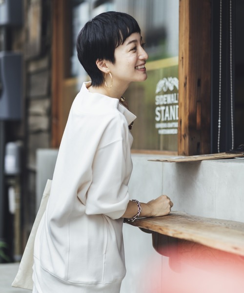 studio CLIP（スタディオクリップ）の「《高山都さんコラボ》デイリーWフェイスプルオーバー（スウェット・レディース・ブラウン/オフホワイト/スモーク/プラム・MEDIUM/LARGE）」の5枚目の写真