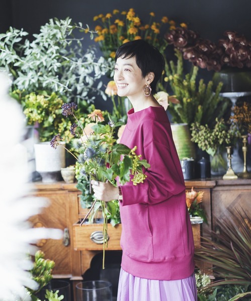 studio CLIP（スタディオクリップ）の「《高山都さんコラボ》デイリーWフェイスプルオーバー（スウェット・レディース・ブラウン/オフホワイト/スモーク/プラム・MEDIUM/LARGE）」の8枚目の写真