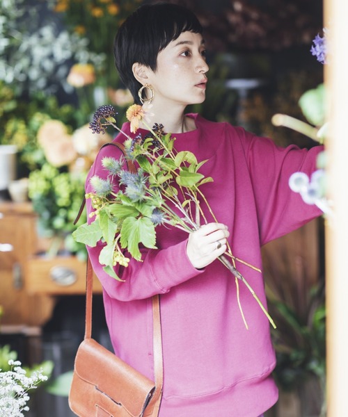 studio CLIP（スタディオクリップ）の「《高山都さんコラボ》デイリーWフェイスプルオーバー（スウェット・レディース・ブラウン/オフホワイト/スモーク/プラム・MEDIUM/LARGE）」の9枚目の写真