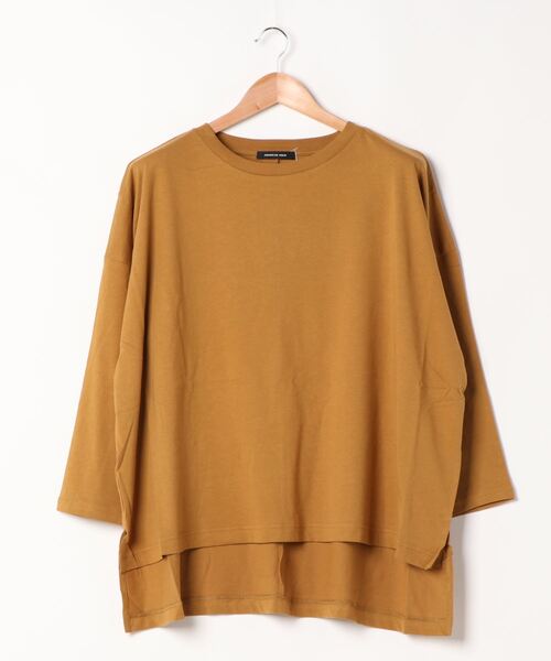 AMERICAN HOLIC(アメリカンホリック)の「前後差クルーネックカットチュニック *(Tシャツ/カットソー・レディース・ライトグレー/ブラック/オフホワイト/マスタード/モカ・FREE)」の5枚目の写真