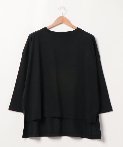 AMERICAN HOLIC(アメリカンホリック)の「前後差クルーネックカットチュニック *(Tシャツ/カットソー・レディース・ライトグレー/ブラック/オフホワイト/マスタード/モカ・FREE)」の4枚目の写真