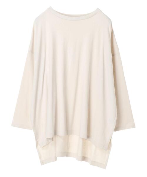AMERICAN HOLIC(アメリカンホリック)の「前後差クルーネックカットチュニック *(Tシャツ/カットソー・レディース・ライトグレー/ブラック/オフホワイト/マスタード/モカ・FREE)」の8枚目の写真