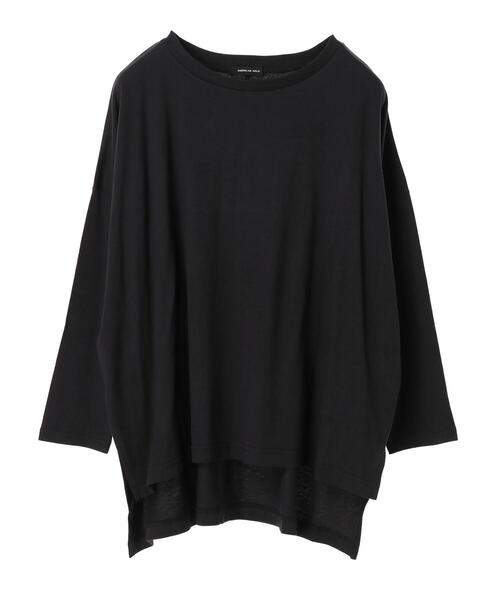 AMERICAN HOLIC(アメリカンホリック)の「前後差クルーネックカットチュニック *(Tシャツ/カットソー・レディース・ライトグレー/ブラック/オフホワイト/マスタード/モカ・FREE)」の10枚目の写真