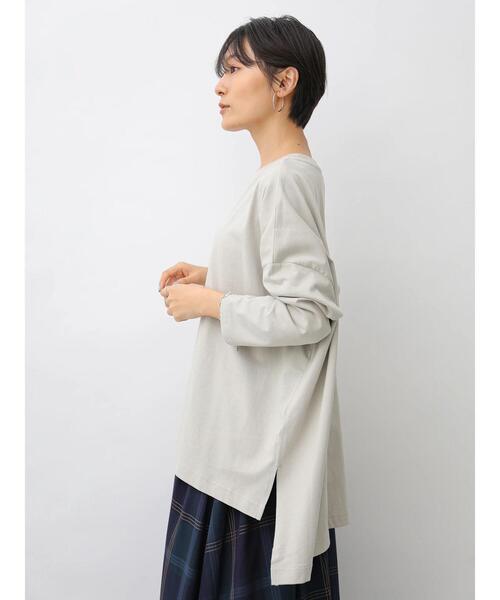 AMERICAN HOLIC(アメリカンホリック)の「前後差クルーネックカットチュニック *(Tシャツ/カットソー・レディース・ライトグレー/ブラック/オフホワイト/マスタード/モカ・FREE)」の14枚目の写真
