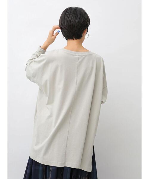 AMERICAN HOLIC(アメリカンホリック)の「前後差クルーネックカットチュニック *(Tシャツ/カットソー・レディース・ライトグレー/ブラック/オフホワイト/マスタード/モカ・FREE)」の15枚目の写真