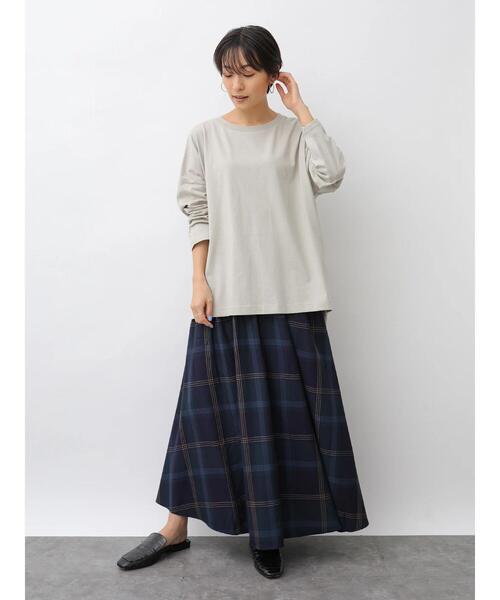 AMERICAN HOLIC(アメリカンホリック)の「前後差クルーネックカットチュニック *(Tシャツ/カットソー・レディース・ライトグレー/ブラック/オフホワイト/マスタード/モカ・FREE)」の16枚目の写真