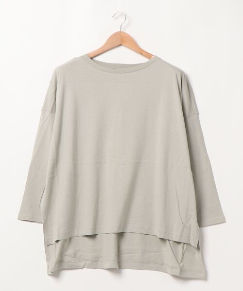 AMERICAN HOLIC(アメリカンホリック)の「前後差クルーネックカットチュニック *(Tシャツ/カットソー・レディース・ライトグレー/ブラック/オフホワイト/マスタード/モカ・FREE)」の7枚目の写真