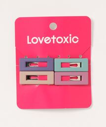LOVETOXIC | カラースクエアパッチンピン4個セット(ヘアピン)