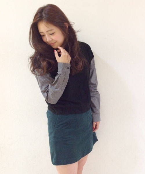 Chico（チコ）の「ボックスSK（スカート・レディース・ホワイト/ダークグリーン/ネイビー・FREE）」の3枚目の写真