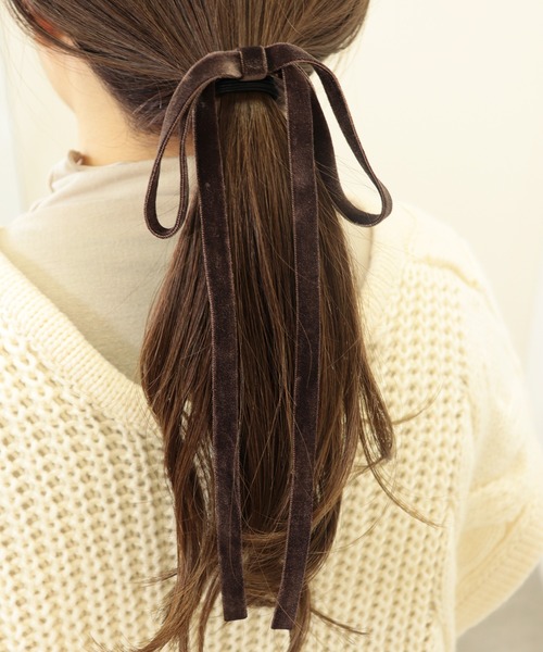 セール ベロア ベルベット ロングリボン ヘアゴム ヘアゴム Emesuelee エメスーリー のファッション通販 Zozotown