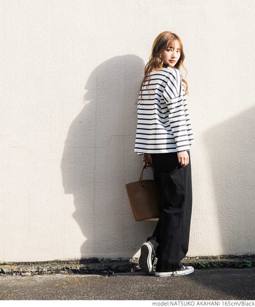 coca(coca)(コカ)の「チノバギーパンツ(チノパンツ・レディース・ブラック/アイボリー・ONE SIZE)」の8枚目の写真