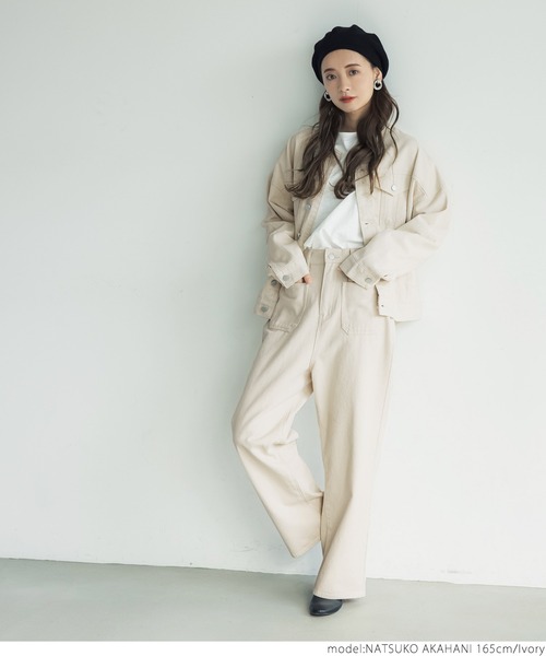 coca(coca)(コカ)の「チノバギーパンツ(チノパンツ・レディース・ブラック/アイボリー・ONE SIZE)」の9枚目の写真