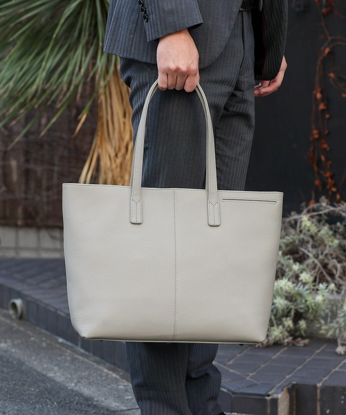 VitaFelice（ヴィータフェリーチェ）の「本革トートバッグ ビジネスバッグ（トートバッグ・メンズ・ブラック/ネイビー/ブラウン系その他/ダークグレー/ブラック系/ライトグレー・FREE）」の4枚目の写真