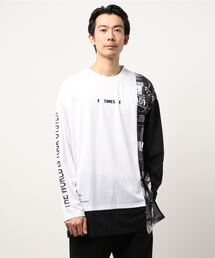 semantic design（セマンティックデザイン）の「・セマンティックデザイン/semantic design アシメ切替 クルーネック長袖BIGTシャツ（Tシャツ/カットソー・メンズ）」