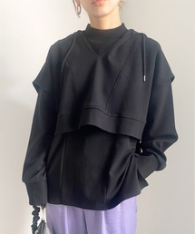 Ameri | 3WAY LAYERED HOODIE(パーカー)