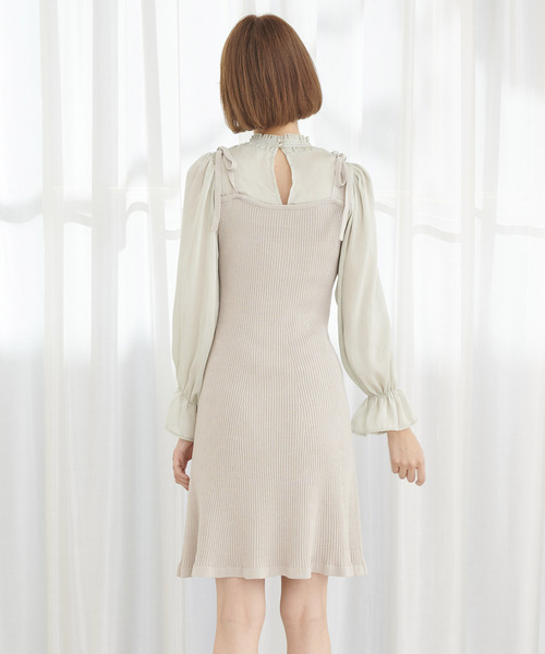 TITTY&CO.（ティティーアンドコー）の「ラメシフォンドッキングワンピース（ワンピース・レディース・ライトブルー/ブラック/ライトグリーン・SMALL/MEDIUM）」の7枚目の写真