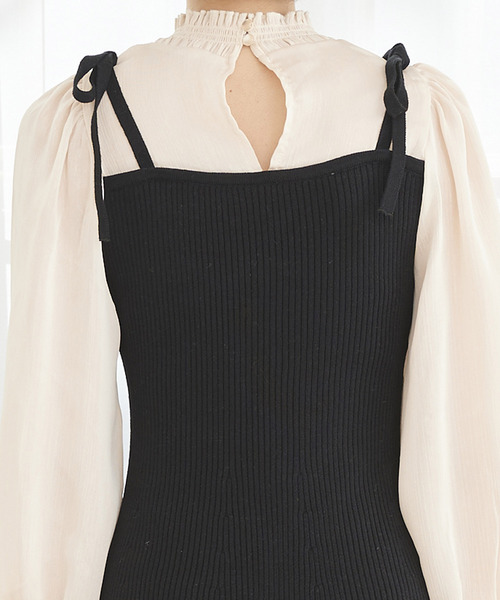 TITTY&CO.（ティティーアンドコー）の「ラメシフォンドッキングワンピース（ワンピース・レディース・ライトブルー/ブラック/ライトグリーン・SMALL/MEDIUM）」の12枚目の写真