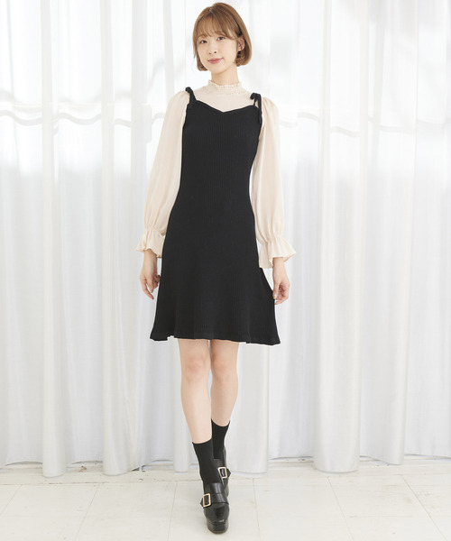 TITTY&CO.（ティティーアンドコー）の「ラメシフォンドッキングワンピース（ワンピース・レディース・ライトブルー/ブラック/ライトグリーン・SMALL/MEDIUM）」の16枚目の写真