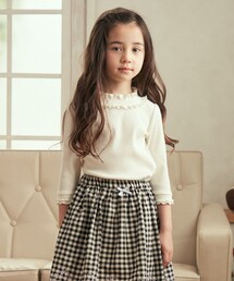 any Fam（エニィファム）の「衿フリル 七分袖 Tシャツ（Tシャツ/カットソー・キッズ）」