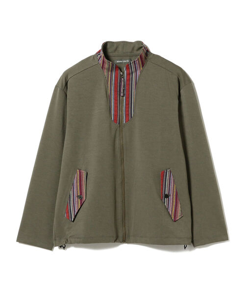 BEAMS LIGHTS（ビームスライツ）の「BEAMS LIGHTS / ラグ ストライプ スタンドカラー ブルゾン（ブルゾン・メンズ・ブラック/オリーブ・SMALL/MEDIUM/LARGE）」の3枚目の写真