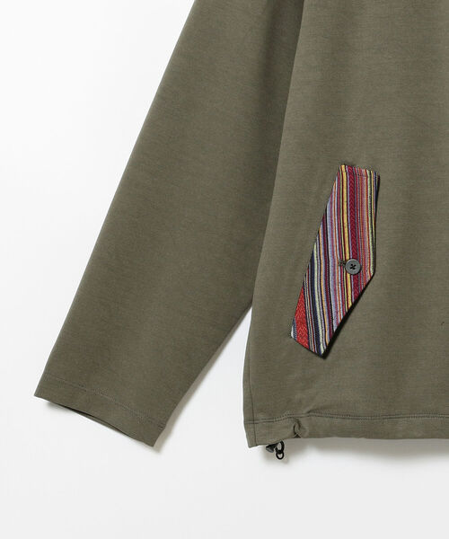 BEAMS LIGHTS（ビームスライツ）の「BEAMS LIGHTS / ラグ ストライプ スタンドカラー ブルゾン（ブルゾン・メンズ・ブラック/オリーブ・SMALL/MEDIUM/LARGE）」の6枚目の写真