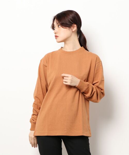 koe（コエ）の「ヘビーウェイトコットンロングスリーブTEE＊（Tシャツ/カットソー・レディース・ホワイト/ライトグレー/カーキ/グリーン/ライトベージュ/チャコールグレー/パープル/イエロー/ダークブルー/ピンク系その他2/レッド系その他4/ブラウン/ライラック/キャメル/ブルー系その他6・S/XL/M/L）」の13枚目の写真