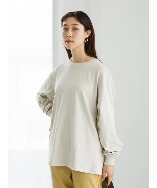 koe（コエ）の「ヘビーウェイトコットンロングスリーブTEE＊（Tシャツ/カットソー・レディース・ホワイト/ライトグレー/カーキ/グリーン/ライトベージュ/チャコールグレー/パープル/イエロー/ダークブルー/ピンク系その他2/レッド系その他4/ブラウン/ライラック/キャメル/ブルー系その他6・S/XL/M/L）」の21枚目の写真