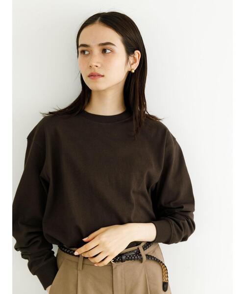 koe（コエ）の「ヘビーウェイトコットンロングスリーブTEE＊（Tシャツ/カットソー・レディース・ホワイト/ライトグレー/カーキ/グリーン/ライトベージュ/チャコールグレー/パープル/イエロー/ダークブルー/ピンク系その他2/レッド系その他4/ブラウン/ライラック/キャメル/ブルー系その他6・S/XL/M/L）」の22枚目の写真