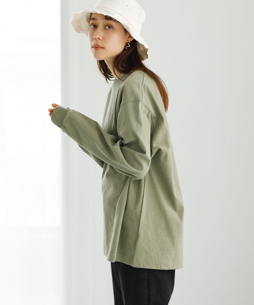 koe（コエ）の「ヘビーウェイトコットンロングスリーブTEE＊（Tシャツ/カットソー・レディース・ホワイト/ライトグレー/カーキ/グリーン/ライトベージュ/チャコールグレー/パープル/イエロー/ダークブルー/ピンク系その他2/レッド系その他4/ブラウン/ライラック/キャメル/ブルー系その他6・S/XL/M/L）」の6枚目の写真