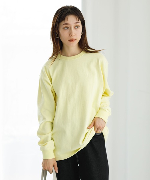 koe（コエ）の「ヘビーウェイトコットンロングスリーブTEE＊（Tシャツ/カットソー・レディース・ホワイト/ライトグレー/カーキ/グリーン/ライトベージュ/チャコールグレー/パープル/イエロー/ダークブルー/ピンク系その他2/レッド系その他4/ブラウン/ライラック/キャメル/ブルー系その他6・S/XL/M/L）」の12枚目の写真