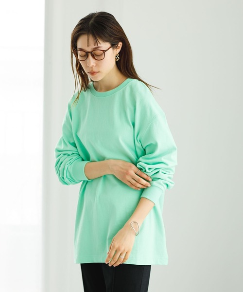 koe（コエ）の「ヘビーウェイトコットンロングスリーブTEE＊（Tシャツ/カットソー・レディース・ホワイト/ライトグレー/カーキ/グリーン/ライトベージュ/チャコールグレー/パープル/イエロー/ダークブルー/ピンク系その他2/レッド系その他4/ブラウン/ライラック/キャメル/ブルー系その他6・S/XL/M/L）」の7枚目の写真