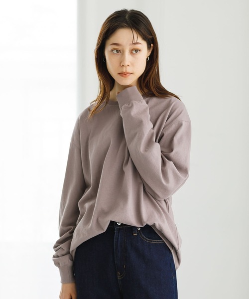 koe（コエ）の「ヘビーウェイトコットンロングスリーブTEE＊（Tシャツ/カットソー・レディース・ホワイト/ライトグレー/カーキ/グリーン/ライトベージュ/チャコールグレー/パープル/イエロー/ダークブルー/ピンク系その他2/レッド系その他4/ブラウン/ライラック/キャメル/ブルー系その他6・S/XL/M/L）」の14枚目の写真