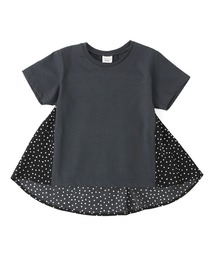 後ろ切り替えチュニック チェック/ドット