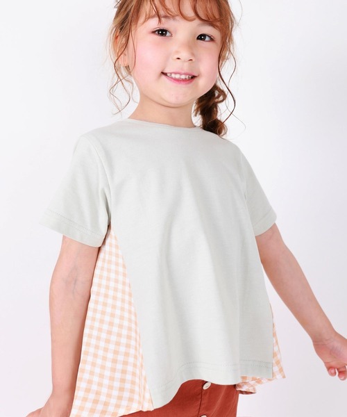 SUNDAYS SUN(サンデイズ サン)の「後ろ切り替えチュニック チェック/ドット(Tシャツ/カットソー・キッズ・ミント/チャコールグレー/ラベンダー・120/110/100/140/80/130/90)」の2枚目の写真