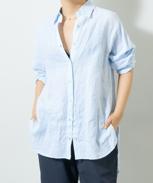 先染めフレンチリネンシャツ シャツ ブラウス シャツ ブラウス Whim Whim Gazette Gazette ウィムガゼット