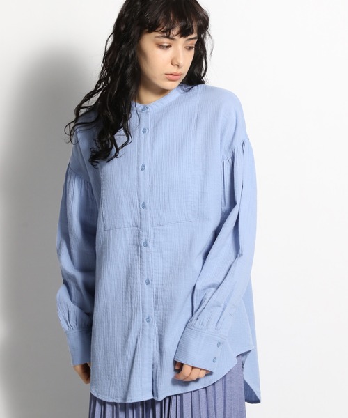 niko and...（ニコアンド）の「ガーゼふんわり袖ブラウス（シャツ/ブラウス・レディース・キャメル/ライトブルー/アイボリー・FREE）」の3枚目の写真