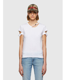 DIESEL | レディース トップス Tシャツ カットアウト 半袖 クルーネック(Tシャツ/カットソー)